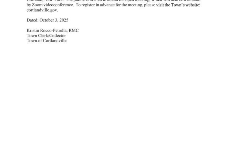 Special Town Board Meeting